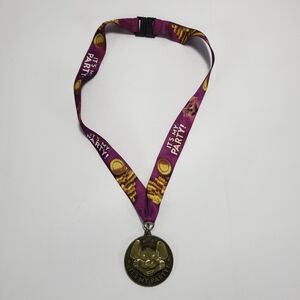 Chuck E. Cheese It's My Party Bronze Tone Coin Medallion & Lanyard